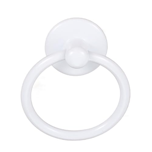 HLXDZ KnöPfe FüR SchräNke 10 Stück Ringknäufe, Einloch-Metallgriff Mit Schraube, Antik, Einfach Zu Ziehen, for Küchenmöbel, Schubladen, Schränke Bequemer Griff(White x 10) von HLXDZ