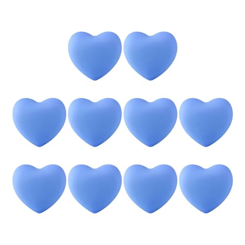 HLXDZ KnöPfe FüR SchräNke 10 Stück Weiche Gummi-Karikatur-Herzform-Schubladenknöpfe, Möbelgriffe, Schrank, Kleiderschrank, Kreativer Ziehgriff Bequemer Griff(Blue) von HLXDZ