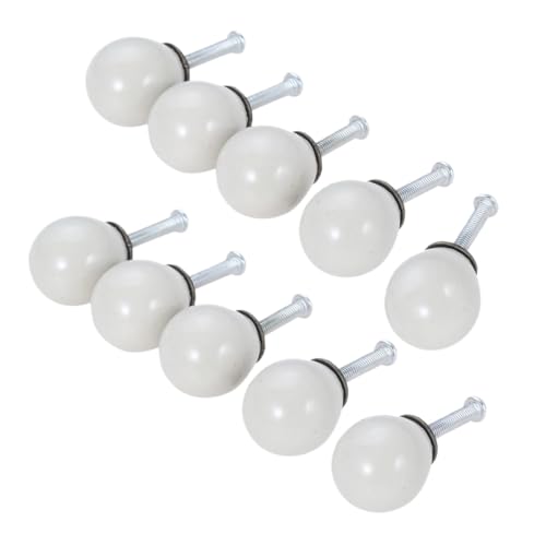 HLXDZ KnöPfe FüR SchräNke 10 Stücke 21 * 26mm Runde Keramik Türgriffe Schrank Schublade Kommode Schrank Küche Möbelgriffe Griff Kid'Room Dekoration Griff Bequemer Griff(Beige*10) von HLXDZ