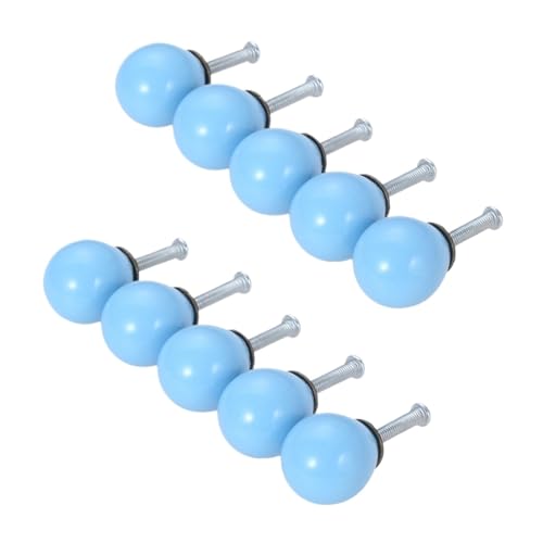 HLXDZ KnöPfe FüR SchräNke 10 Stücke 21 * 26mm Runde Keramik Türgriffe Schrank Schublade Kommode Schrank Küche Möbelgriffe Griff Kid'Room Dekoration Griff Bequemer Griff(Blue*10) von HLXDZ