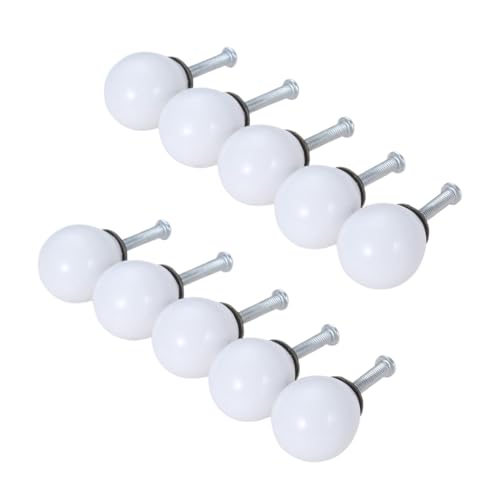 HLXDZ KnöPfe FüR SchräNke 10 Stücke 21 * 26mm Runde Keramik Türgriffe Schrank Schublade Kommode Schrank Küche Möbelgriffe Griff Kid'Room Dekoration Griff Bequemer Griff(White*10) von HLXDZ