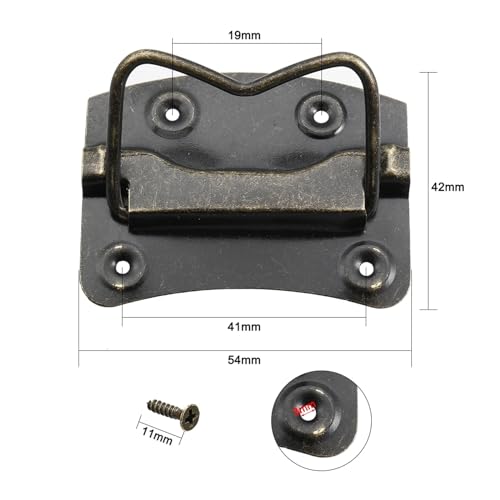HLXDZ KnöPfe FüR SchräNke 10 Stücke Eisen Möbel Griff Schublade Box Holz Fall Tür Knöpfe Brust Ring Pull Schrank Zieht Schublade Ziehen Möbel Handware Bequemer Griff(54mmx42mm 10pcs) von HLXDZ
