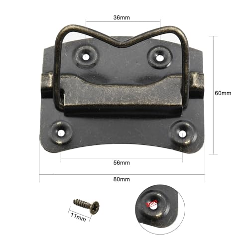 HLXDZ KnöPfe FüR SchräNke 10 Stücke Eisen Möbel Griff Schublade Box Holz Fall Tür Knöpfe Brust Ring Pull Schrank Zieht Schublade Ziehen Möbel Handware Bequemer Griff(76mmx60mm 10pcs) von HLXDZ