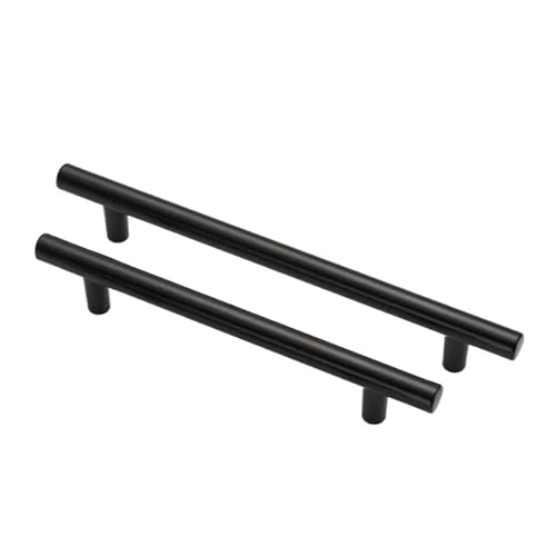 HLXDZ KnöPfe FüR SchräNke 20 Stück Schrankgriffe Aus Edelstahl for Küchenschränke, Möbelgriffe, Schubladenbeschläge, T-Griffe Bequemer Griff(20PCS Black 96mm) von HLXDZ