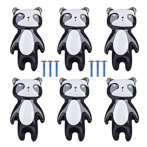 HLXDZ KnöPfe FüR SchräNke 6 Stück Kinder-Kaktusform, Keramik-Türknauf, Möbelgriff, Schublade, Schrank, Küche, Ziehgriff Bequemer Griff(Black) von HLXDZ