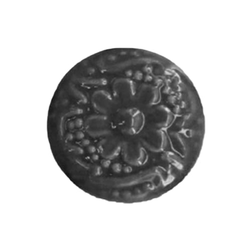 HLXDZ KnöPfe FüR SchräNke Retro-Ziehgriff, Keramikgriff, Geprägte Blume, Einzelloch, Schubladenschrank, Kleiderschrank, Ziehgriff Bequemer Griff(Black) von HLXDZ