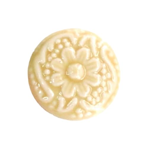 HLXDZ KnöPfe FüR SchräNke Retro-Ziehgriff, Keramikgriff, Geprägte Blume, Einzelloch, Schubladenschrank, Kleiderschrank, Ziehgriff Bequemer Griff(Light Yellow) von HLXDZ