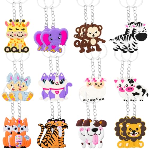 HLenyoy 24 stück Tier Schlüsselanhänger Set für Kinder Kinderparty Mitgebsel Geschenk für Jungen Mädchen HLenyoy 24 stück Tier Schlüsselanhänger Set für Kinder Kinderparty Mitgebsel Geschenk für Jungen Mädchen von HLenyoy