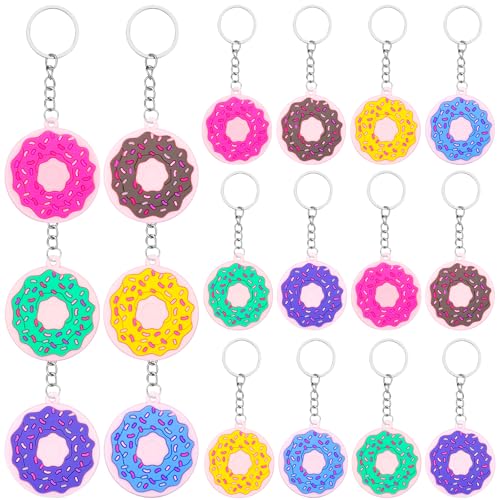 HLenyoy 30 Stück Donuts Schlüsselanhänger Niedliche Schlüsseldekoration Kreative Süßer Party Bag Füllstoffe Kids von HLenyoy