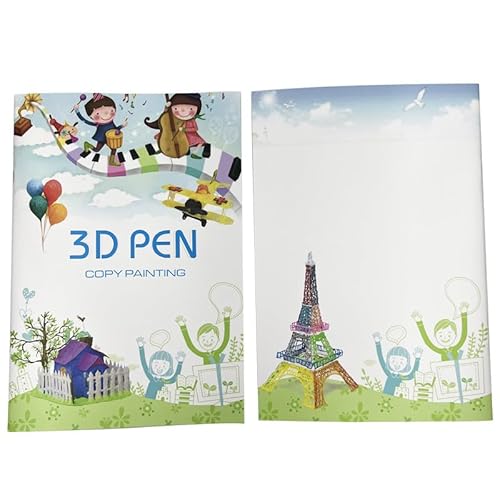 3D-Zeichenbuch, 40 wiederverwendbare Schablonen für 3D-Bleistift, kreative Formen mit transparenter Platte für Anfänger und Handwerker, DIY-Geschenk für Kinder von HLziy