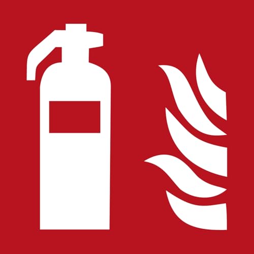 2x Folienaufkleber Brandschutzzeichen "Feuerlöscher" rot nach DIN EN ISO 7010-10,5x10,5 cm von HM Arbeitsmedizin