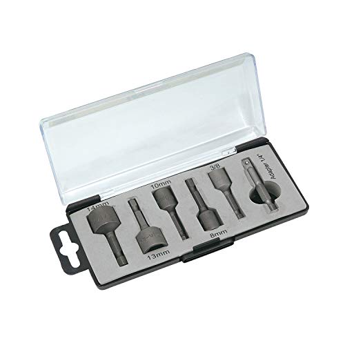 Hm Aussensechskant Bitset 6 Teilig 8 Bis 14 Mm und 3/8" 0,9525 cm Bit Adapter 1/4" 0,635 cm Hm Aussensechskant Bitset 6 Teilig 8 Bis 14 Mm und 3/8" 0,9525 cm Bit Adapter 1/4" 0,635 cm von HM Müllner Werkzeuge