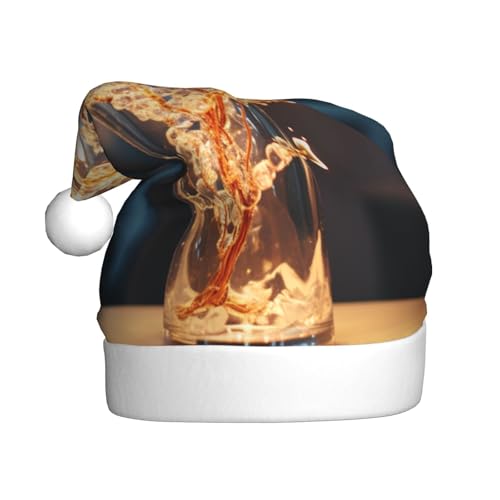 Die Flamme in der Tasse Weihnachtsmütze, Nikolausmützen für Erwachsene, Samt, Komfortmütze für Neujahr, festliche Party von HMBGFW