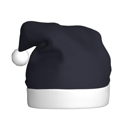Einfarbige schwarze Weihnachtsmütze, Weihnachtsmannmützen für Erwachsene, Samt, bequeme Mütze für Neujahr, festliche Party von HMBGFW