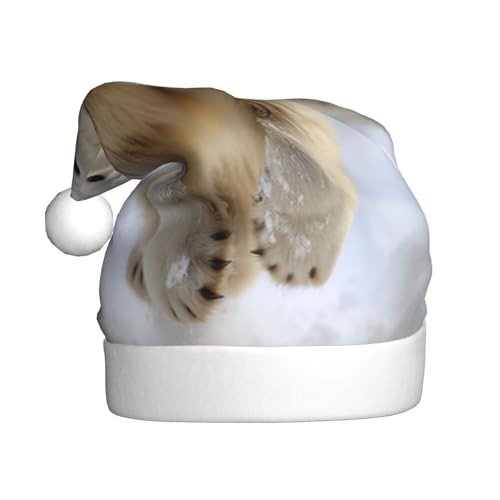 Eisbär im Schnee Weihnachtsmütze, Weihnachtsmannmützen für Erwachsene, Samt, Komfortmütze für Neujahr, festliche Party Eisbär im Schnee Weihnachtsmütze, Weihnachtsmannmützen für Erwachsene, Samt, Komfortmütze für Neujahr, festliche Party von HMBGFW