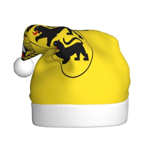 Flagge des Landes Baden-Württemberg Weihnachtsmütze Nikolausmützen für Erwachsene Samt Komfort Mütze für Neujahr Festliche Party von HMBGFW