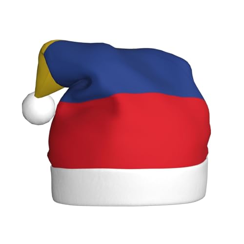 Flagge von Kolumbien Weihnachtsmütze, Weihnachtsmannmützen für Erwachsene, Samt, Komfortmütze für Neujahr, festliche Party von HMBGFW