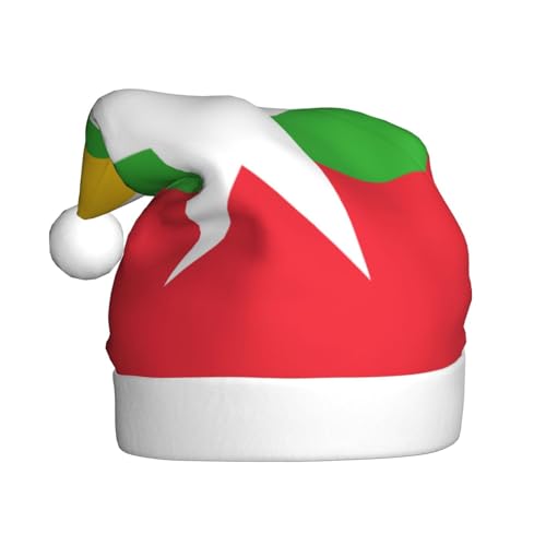 Flagge von Myanmar Weihnachtsmütze, Nikolausmützen für Erwachsene, Samt, Komforthut für Neujahr, festliche Party von HMBGFW