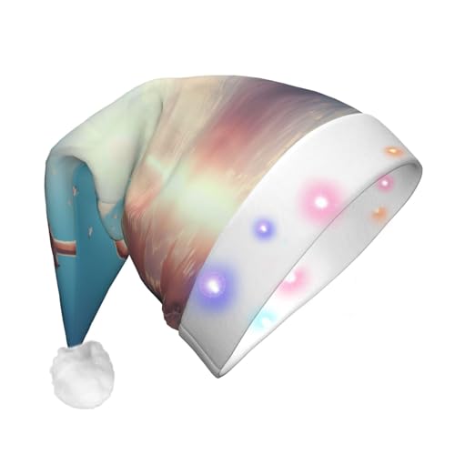 HMBGFW Leuchtender Weihnachtshut mit Meer und blauen Vögeln, langer Weihnachtshut für Erwachsene mit LED-Beleuchtung, fröhlicher Weihnachtshut für festliche Anlässe HMBGFW Leuchtender Weihnachtshut mit Meer und blauen Vögeln, langer Weihnachtshut für Erwachsene mit LED-Beleuchtung, fröhlicher Weihnachtshut für festliche Anlässe von HMBGFW