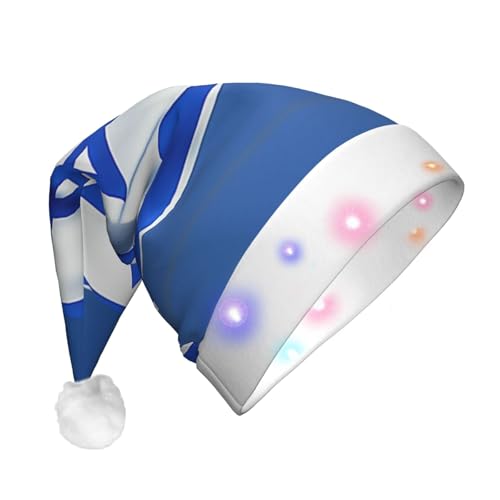 HMBGFW Weihnachtshut mit Israel-Flagge – langer Weihnachtshut für Erwachsene mit LED-Beleuchtung – fröhlicher Weihnachtshut für festliche Anlässe HMBGFW Weihnachtshut mit Israel-Flagge – langer Weihnachtshut für Erwachsene mit LED-Beleuchtung – fröhlicher Weihnachtshut für festliche Anlässe von HMBGFW