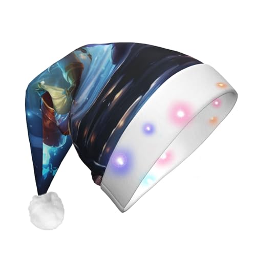 HMBGFW Weihnachtsschneemann mit magischen Tricks, leuchtender Weihnachtshut für Erwachsene mit LED-Beleuchtung, fröhlicher Weihnachtshut für von HMBGFW