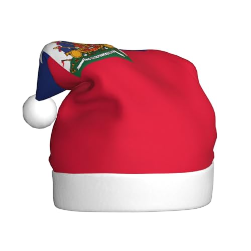 Haitianische Flagge, Weihnachtsmütze, Weihnachtsmannmützen für Erwachsene, Samt, bequem, für Neujahrsparty von HMBGFW
