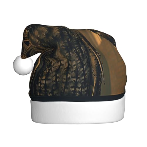Haus Eule Weihnachtsmütze, Nikolausmützen für Erwachsene, Samt, Komfort Hut für Neujahr Festliche Party Haus Eule Weihnachtsmütze, Nikolausmützen für Erwachsene, Samt, Komfort Hut für Neujahr Festliche Party von HMBGFW