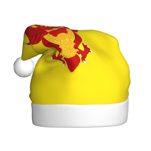 Königliche Flagge von Thailand Weihnachtsmütze, Weihnachtsmannmützen für Erwachsene, Samt, Komfortmütze für Neujahr, festliche Party von HMBGFW