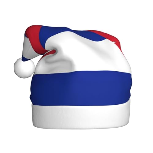 Kubanische Flagge, Weihnachtsmütze, Weihnachtsmannmützen für Erwachsene, Samt, bequem, für Neujahrsparty von HMBGFW