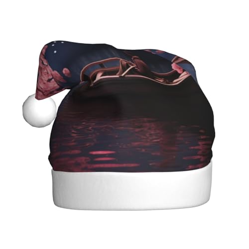 Pfirsichblüten-Weihnachtsmütze, Weihnachtsmannmützen für Erwachsene, Samt, bequem, für Neujahr, festliche Party Pfirsichblüten-Weihnachtsmütze, Weihnachtsmannmützen für Erwachsene, Samt, bequem, für Neujahr, festliche Party von HMBGFW
