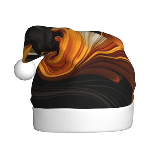 Weihnachtsmütze mit goldfarbenen Streifen, Wirbel-Finish, Weihnachtsmannmützen für Erwachsene, Samt, bequem, für Neujahrsparty von HMBGFW