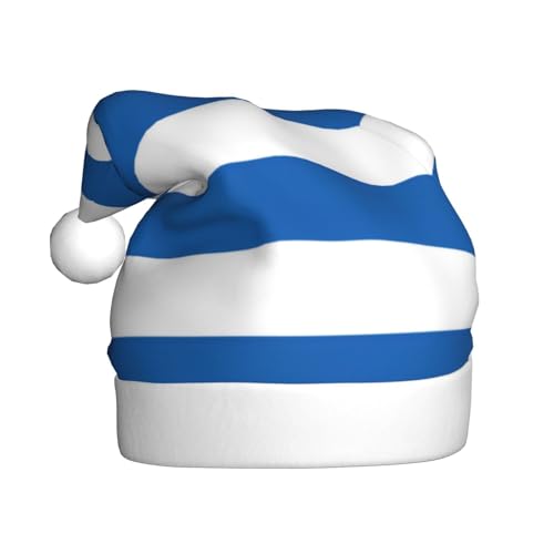 Weihnachtsmütze mit griechischer Flagge, Weihnachtsmannmützen für Erwachsene, Samt, bequem, für Neujahrsparty von HMBGFW