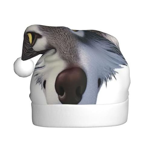 Wolfskopf Weihnachtsmütze, Nikolausmützen für Erwachsene, Samt, Komfortmütze für Neujahr, festliche Party Wolfskopf Weihnachtsmütze, Nikolausmützen für Erwachsene, Samt, Komfortmütze für Neujahr, festliche Party von HMBGFW