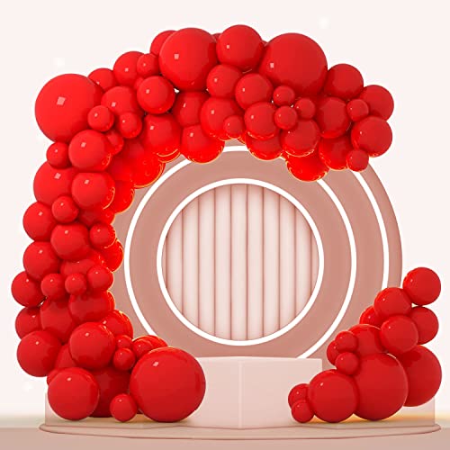 Rot Luftballon Set - 100 Stück Rot Ballon Girlande Verschiedene Größen 45 30 25 13 cm,Rot Ballongirlande Helium Ballons Deko für Verlobung Hochzeit Baby Shower Geburtstag Party Dekoration von HMBTEN