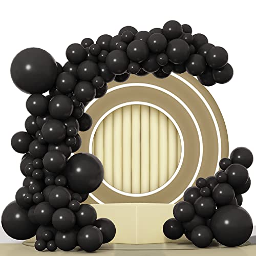 Schwarz Luftballon Set, 100 Stück Schwarz Ballon Girlande Verschiedene Größen 45 30 25 14 cm,Schwarz Ballongirlande Helium Ballons Deko für Verlobung Hochzeit Baby Shower Geburtstag Party Dekoration von HMBTEN