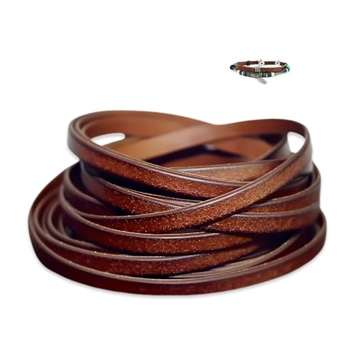 HMCEY Dicker Lederriemen 5 mm,Lederband Flach,Lederstreifen,Lederbänder zum Basteln Breit,Kunstlederband Breit,Lederbänder für Armbänder,Lederschnur,Dekorieren Lederband Meterware für DIY-5 Meter von HMCEY