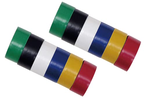 HMH-Shop 12 Rollen Isolierband 19mm x 2,5m bunt Elektrikerband elektik Klebeband 6 Farben von HMH