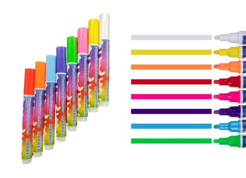 HMH Zauberstifte Fluoreszierende Marker 8 Farben UV Stift leuchten unter Schwarzlicht bunte Kreidestifte Tafel Kreidemarker Wasserbasis abwischbar Whiteboard Kreidestift von HMH