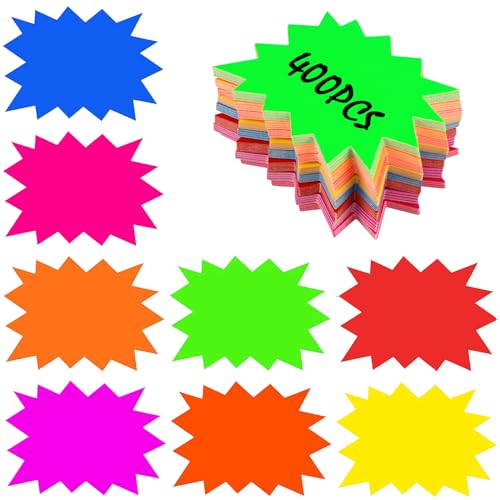 HMIEPRS 400Pcs Fluoreszierend Starburst Preisschild, Neon Papier Star Burst Verkaufsschilder, 8 Farbe Verkaufsetiketten Zeichen, Preisetiketten Display Schilder für Ladengeschäft Supermärkten HMIEPRS 400Pcs Fluoreszierend Starburst Preisschild, Neon Papier Star Burst Verkaufsschilder, 8 Farbe Verkaufsetiketten Zeichen, Preisetiketten Display Schilder für Ladengeschäft Supermärkten von HMIEPRS