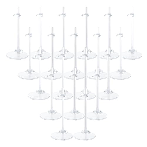 HMIEPRS Puppenständer Verstellbar,Puppenständerhalter Unterstützung, Transparenter Puppen Ständer Displayhalter, Puppenzubehör Modellstützrahmen für 11-13 Zoll/28-33 cm Barbie-Puppen (20 Pcs) von HMIEPRS