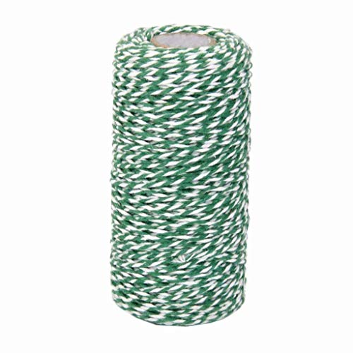HMILYDYK 100 m Baumwollschnur Seil DIY Handwerk Wand Dekor Schnur Geschenkpapier Schnur Baumwolle Spule Bäckergarn grün und weiß HMILYDYK 100 m Baumwollschnur Seil DIY Handwerk Wand Dekor Schnur Geschenkpapier Schnur Baumwolle Spule Bäckergarn grün und weiß von HMILYDYK