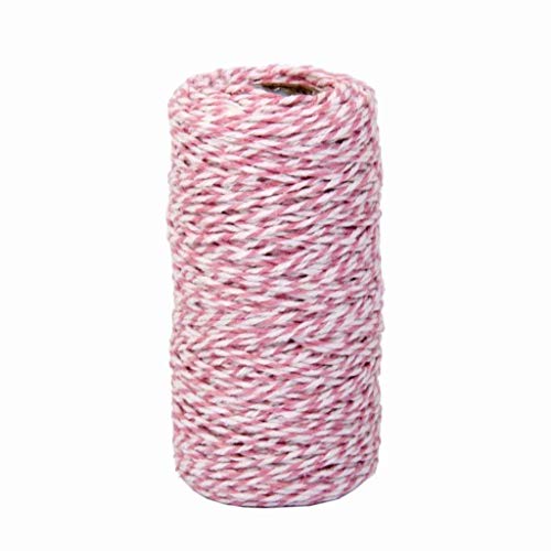 HMILYDYK Baumwollschnur, Geschenkverpackung, 100 m, Baumwollschnur, Festival, Basteln, Dekoration, Kordel, Bäckergarn, Baumwollspule, Rosa und Weiß HMILYDYK Baumwollschnur, Geschenkverpackung, 100 m, Baumwollschnur, Festival, Basteln, Dekoration, Kordel, Bäckergarn, Baumwollspule, Rosa und Weiß von HMILYDYK