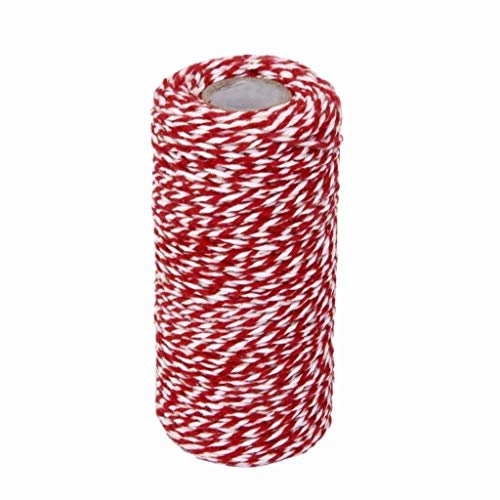 HMILYDYK Geschenkverpackung, Baumwollgarn, 100 m, für Festivals, Basteln, Dekoration, Schnur, Bäckerschnur, Baumwolle, Rot und Weiß HMILYDYK Geschenkverpackung, Baumwollgarn, 100 m, für Festivals, Basteln, Dekoration, Schnur, Bäckerschnur, Baumwolle, Rot und Weiß von HMILYDYK