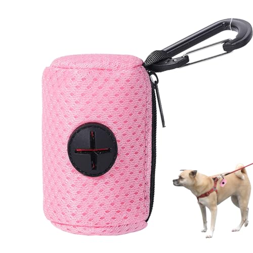 HMLTD Hundekotbeutelspender | Kotbeutelspender mit Leinenbefestigung aus Netzstoff und Reißverschluss,Tragbarer Hundekothalter, modisches Haustierzubehör für Spaziergänge, Outdoor, Training von HMLTD