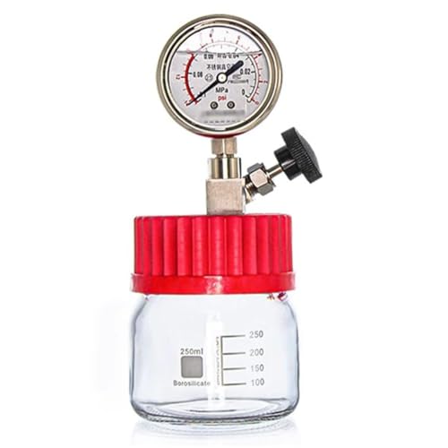 HMWOKPOT Glas-Vakuumkammer Vakuum-Entgasungskammer-Set Mit Edelstahl-Vakuummeter Harzblasenentferner, Gute Abdichtung Für Harz, Silikon Und Epoxidharze,250ml von HMWOKPOT