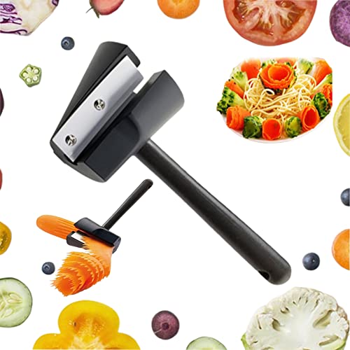 HNCOWPTU Spiralförmige Blumenwalze für Obst und Gemüse, Spiral Vegetable Cutter, Carrot Carving Peeler, Hex Nut Slicer, Roll Flower Decorative Tool HNCOWPTU Spiralförmige Blumenwalze für Obst und Gemüse, Spiral Vegetable Cutter, Carrot Carving Peeler, Hex Nut Slicer, Roll Flower Decorative Tool von HNCOWPTU