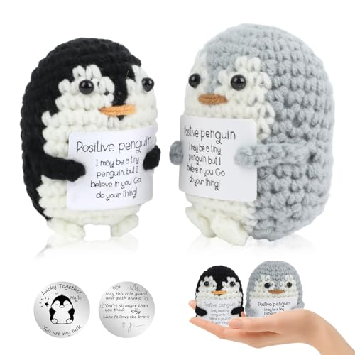 HNCY Pocket Hug Positive Pinguin, Kreative Strickwolle Positive Pinguin Puppe und Kleine Umarmung Glücksbringer, Beste Freundin, Romantische Geschenke für Freundin Kleine, Geschenke für Frauen HNCY Pocket Hug Positive Pinguin, Kreative Strickwolle Positive Pinguin Puppe und Kleine Umarmung Glücksbringer, Beste Freundin, Romantische Geschenke für Freundin Kleine, Geschenke für Frauen von HNCY