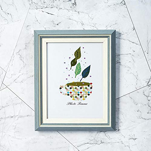 HNDXLHH Bilderrahmen Grau Blau Fotorahmen Klassisches Design Bilderrahmen Holz Bilderrahmen 13x18 Rahmen mit Plexiglas Objektrahmen für Tisch- und Wandmontage, Heimdekoration von HNDXLHH