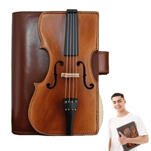 HNGKGJBL Notizbuch aus PU-Leder im Vintage-Stil mit Violine, handgefertigter Look, nachfüllbares Tagebuch, 200 Seiten, liniertes A5-Papier, ideal für Studium, Lehrer, Hochschule HNGKGJBL Notizbuch aus PU-Leder im Vintage-Stil mit Violine, handgefertigter Look, nachfüllbares Tagebuch, 200 Seiten, liniertes A5-Papier, ideal für Studium, Lehrer, Hochschule von HNGKGJBL