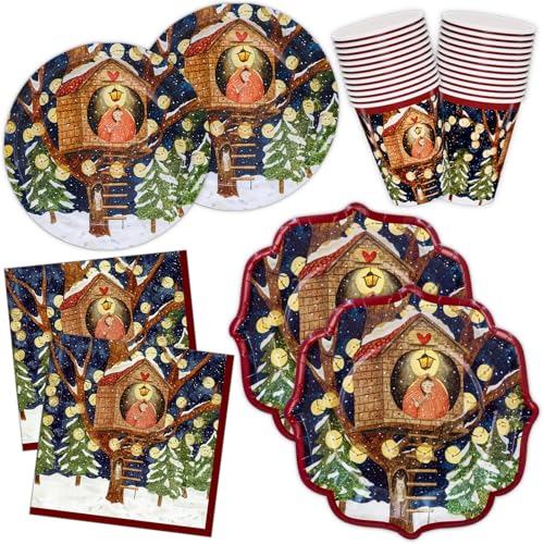 HNH 96 Weihnachten Pappteller, Servietten, Pappbecher, Dessertteller Partygeschirr Set, Weihnachtsteller, Weihnachtsservietten, Weihnachtsbecher, Baumhaus HNH 96 Weihnachten Pappteller, Servietten, Pappbecher, Dessertteller Partygeschirr Set, Weihnachtsteller, Weihnachtsservietten, Weihnachtsbecher, Baumhaus von HNH